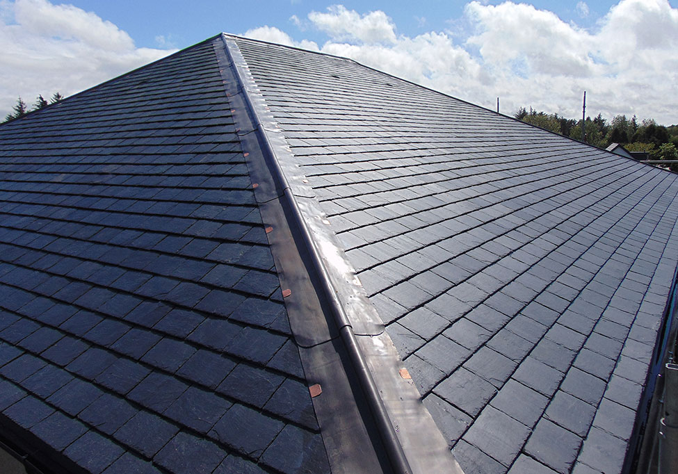 Close-up of dressed lead flashing and pointing